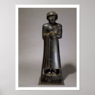 Statue of Gudea, Prince of Lagash, Neo-Sumerian, f Poster