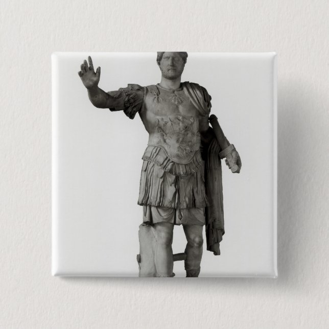Statue of Hadrian  (marble 15 Cm Square Badge (Front)