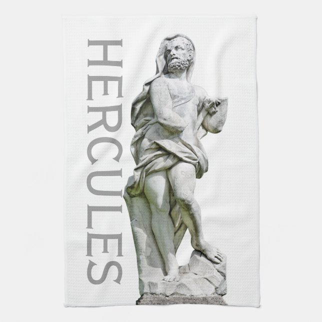 Statue of Hercules Tea Towel (Vertical)