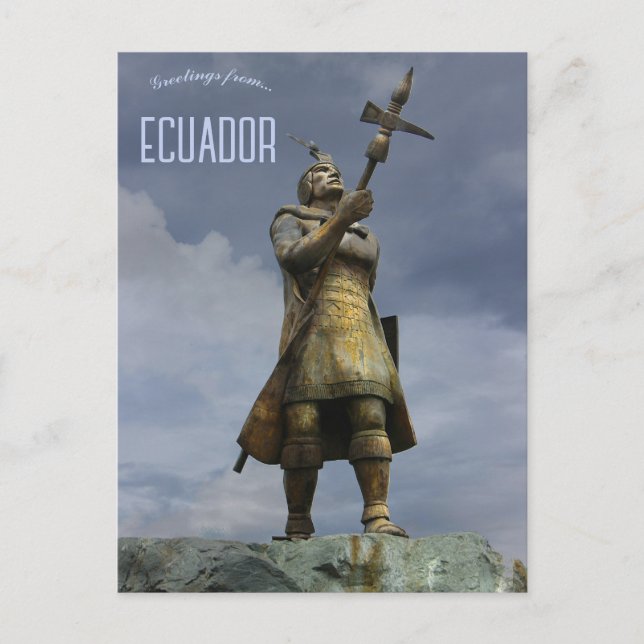Statue of Huyna Cápac Cuenca Ecuador Postcard (Front)