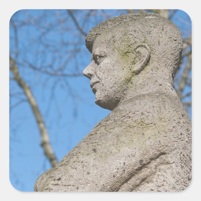 Statue of John F. Kennedy in Bonn Square Sticker (Front)