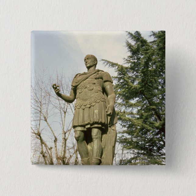 Statue of Julius Caesar 15 Cm Square Badge (Front)
