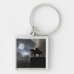 Statue of King Kralja Tomislava silhouetted Key Ring