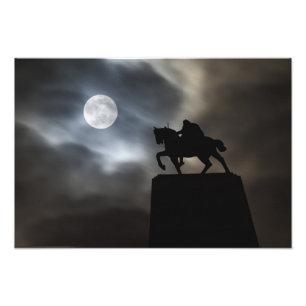 Statue of King Kralja Tomislava silhouetted Photo Print
