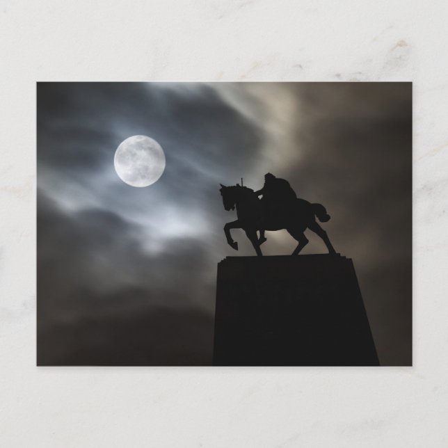 Statue of King Kralja Tomislava silhouetted Postcard (Front)