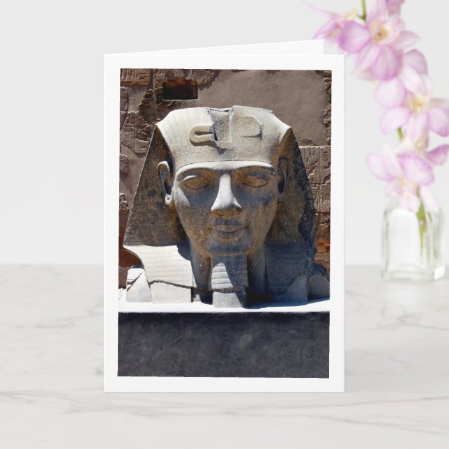 Statue of King Ramses II Portrait at Luxor Temple Card (Orchid)