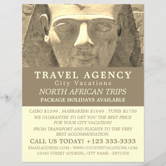 Statue Of King Ramses II, Travel Agency Advert Flyer (Front)