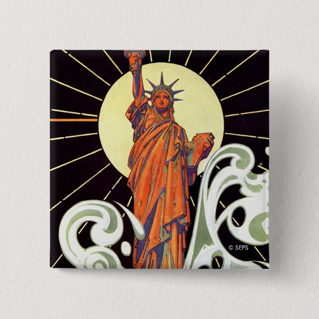 Statue of Liberty 15 Cm Square Badge (Front)
