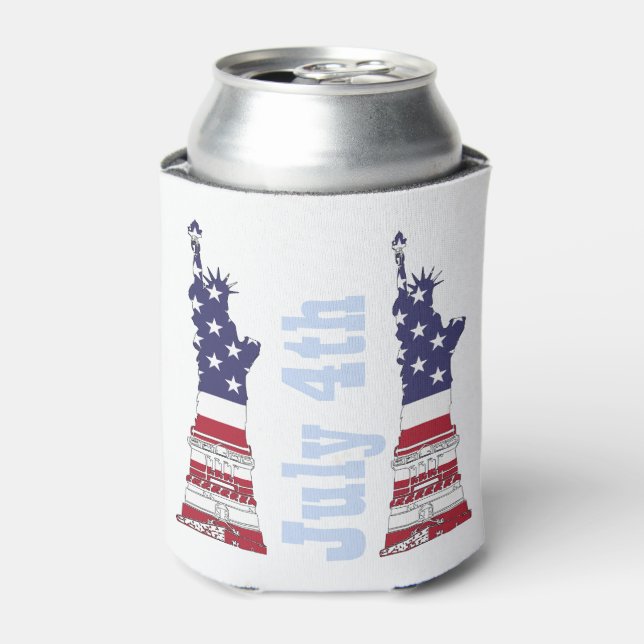Statue of Liberty, 4th of July Can Cooler (Can Front)