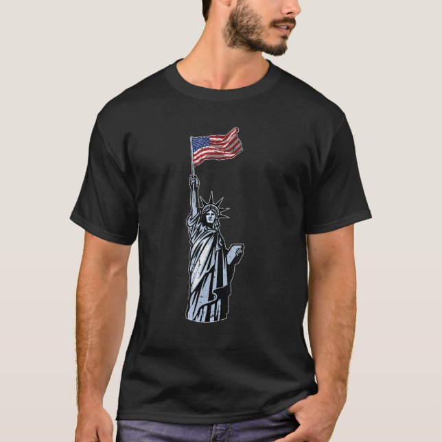 Statue Of Liberty 4th Of July Cool Patriotic Ameri T-Shirt (Front)