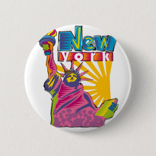 Statue of Liberty 6 Cm Round Badge