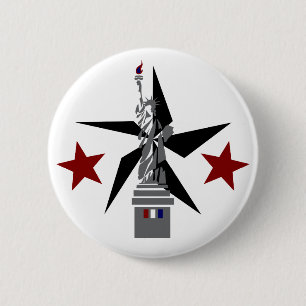 statue of liberty 6 cm round badge