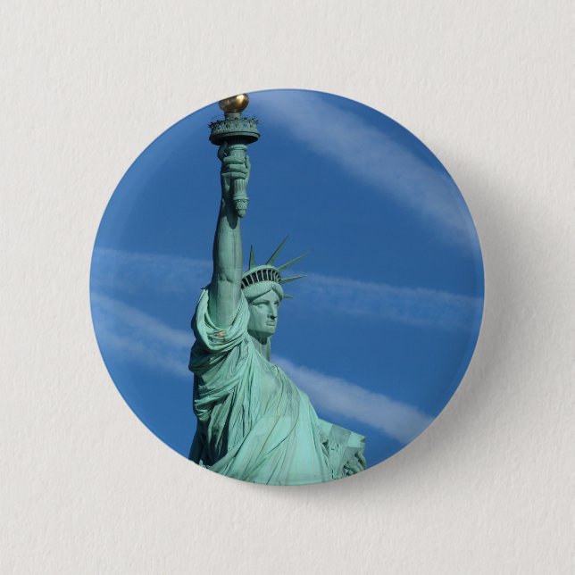 Statue of Liberty. 6 Cm Round Badge (Front)