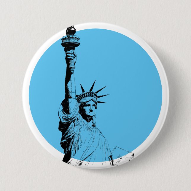 Statue Of Liberty 7.5 Cm Round Badge (Front)