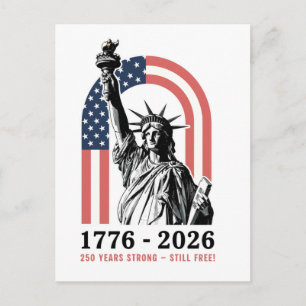 Statue of Liberty America 250 Years Anniversary Invitation Postcard