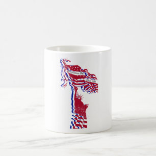 Statue of Liberty American Flag and Your Text Coffee Mug