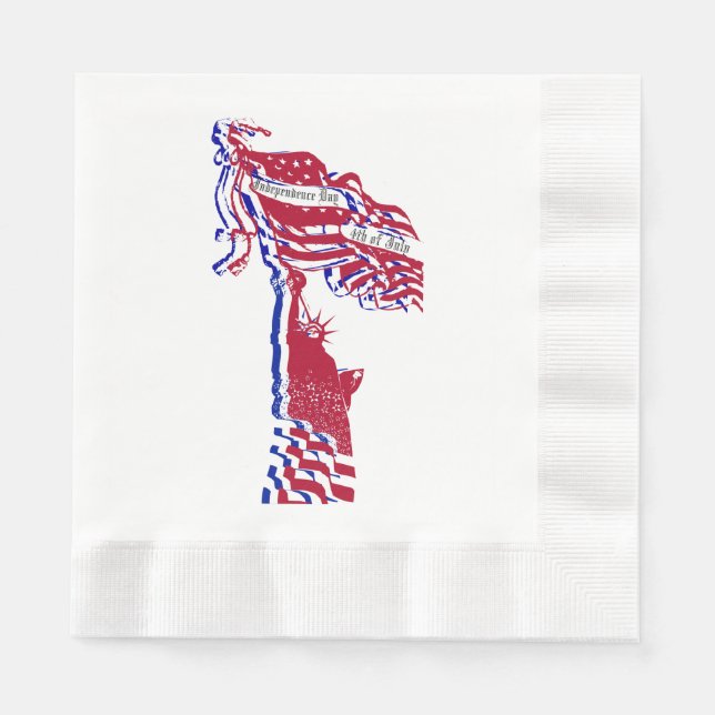 Statue of Liberty American Flag and Your Text Napkin (Front)