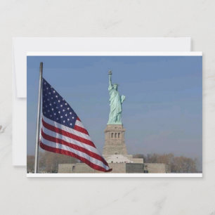 Statue of Liberty and American Flag Patriotic NYC Invitation