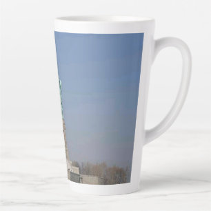 Statue of Liberty and American Flag Patriotic NYC Latte Mug
