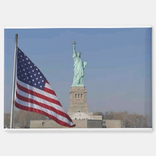 Statue of Liberty and American Flag Patriotic NYC Magnet