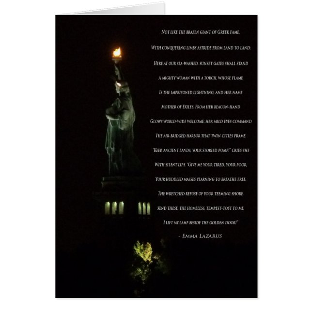 Statue of Liberty At Night/Emma Lazarus Poem (Front)