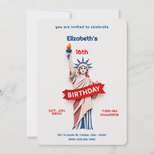 Statue of Liberty Birthday Celebration  Invitation