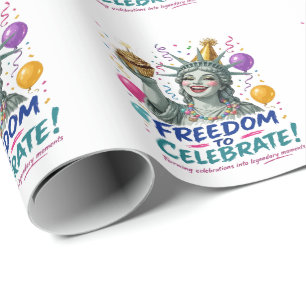 Statue of Liberty Birthday Celebration Wrapping Paper