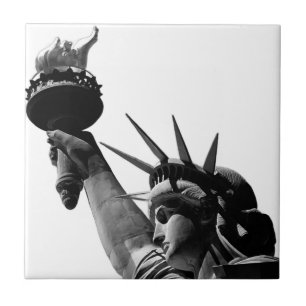 Statue of Liberty Black & White Ceramic Tile