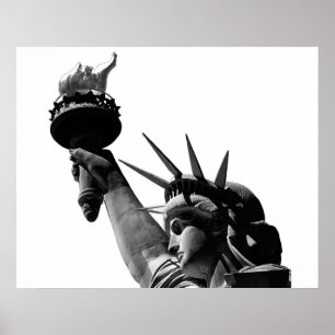 Statue of Liberty Black & White Poster