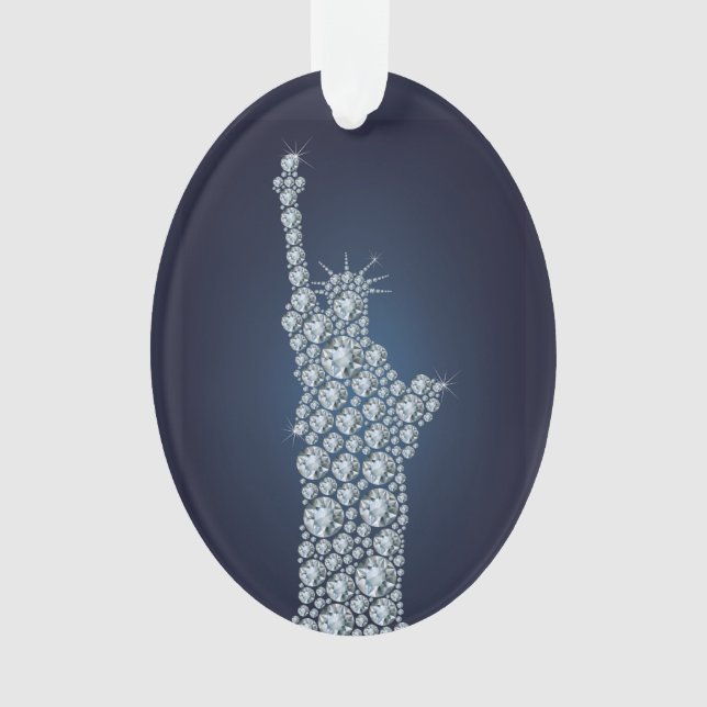 Statue of Liberty Bling Ornament (Front)