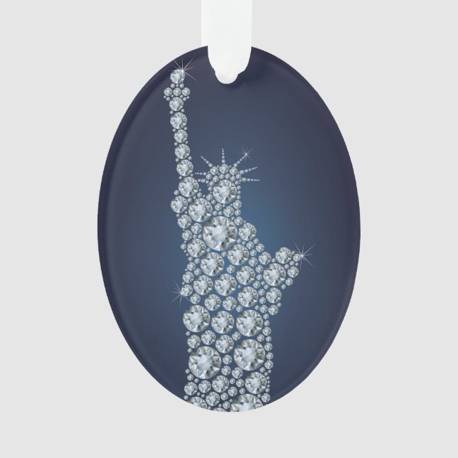 Statue of Liberty Bling Ornament (Front)