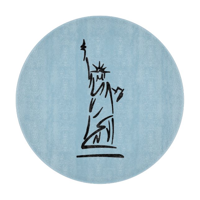 Statue of Liberty Blue Cutting Board (Front)