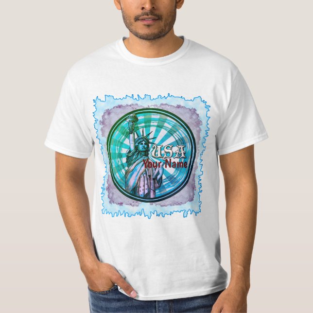 Statue Of Liberty Blue USA   t-shirt (Front)