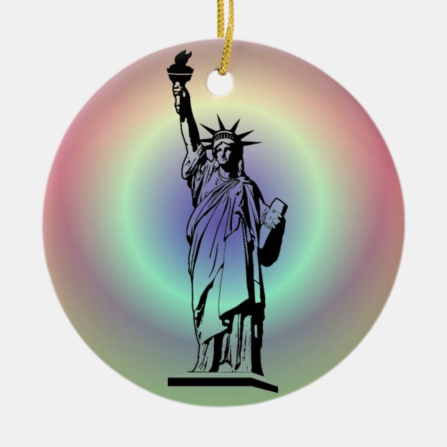 Statue of Liberty Ceramic Tree Decoration (Front)