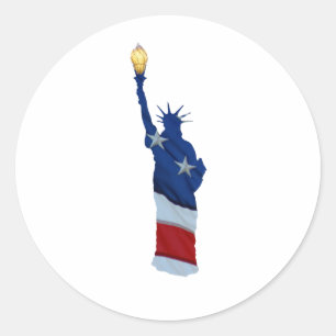 statue of liberty classic round sticker