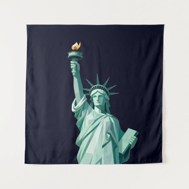 Statue of Liberty Contemporary Geometric Tapestry (Front)