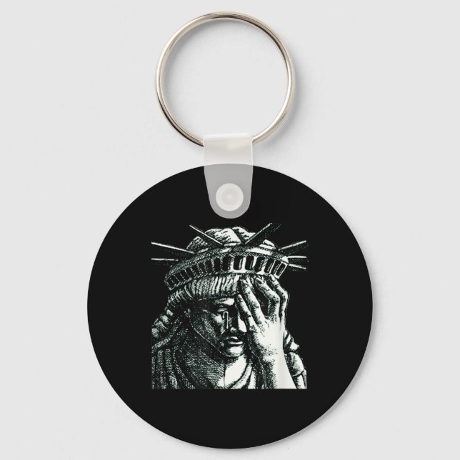 Statue Of Liberty Crying Anti Trump Resist No Key Ring (Front)