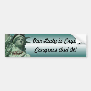 Statue of Liberty Crying Bumper Sticker