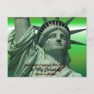 Statue of Liberty Crying Postcard