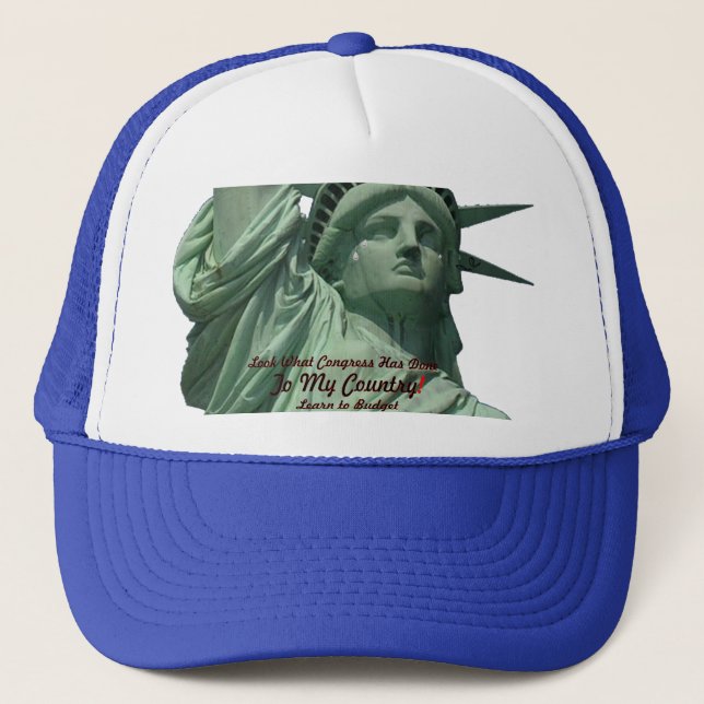 Statue of Liberty Crying Trucker Hat (Front)