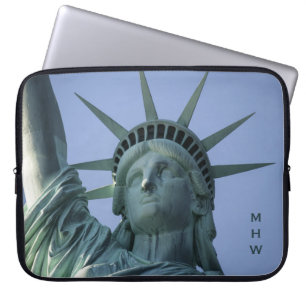 Statue of Liberty custom monogram laptop sleeves