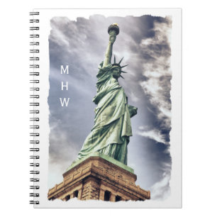 Statue of Liberty custom monogram notebook