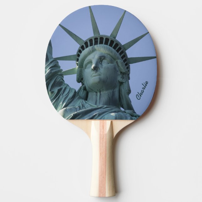 Statue of Liberty custom name ping pong paddle (Front)