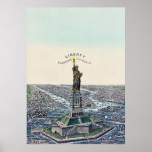 Statue of liberty enlightening the world poster