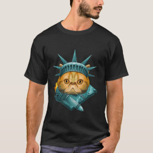 Statue Of Liberty Exotic Shorthair 4th Of July USA T-Shirt