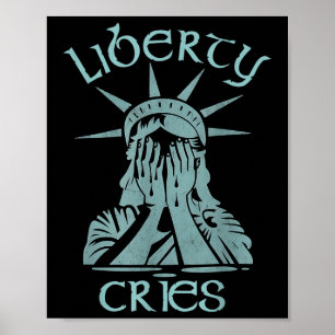 Statue Of Liberty Expresses Headache Disgust Cry A Poster