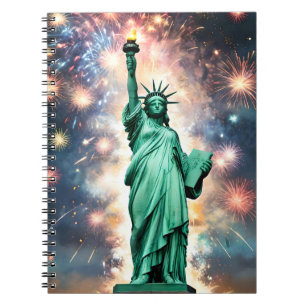 Statue Of Liberty Fireworks Independence Day, Boys Notebook