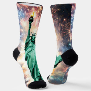 Statue Of Liberty Fireworks Independence Day, Boys Socks