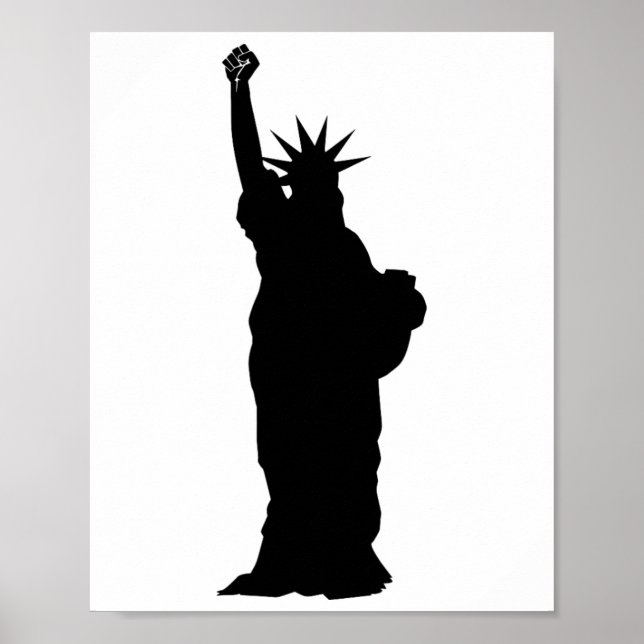 Statue Of Liberty Fist Resist Racism And Hate Amer Poster (Front)