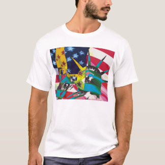 Statue of Liberty & Flag Posterised T-Shirt